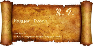 Magyar Ivonn névjegykártya